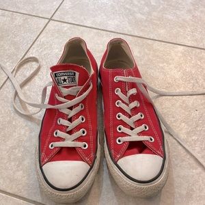 Red original Converse low-tops mens 7 womens 9